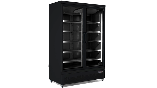 Supermarkt Kühlschrank , Kühlregal, Getränkekühlschrank Wandkühlregal "Jumbo black", 2 Türen, 1000 L