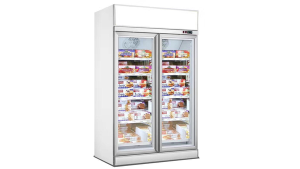 Tiefkühlschrank, Tiefkühlregal, Gefrierschrank "Giga" mit 2 Glastüren, 1000 Liter