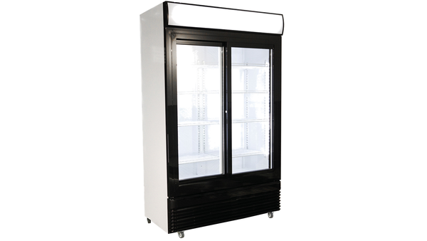 Getränkekühlschrank, Kühlregal, Kühlschrank "Casa mit Schiebetüren" mit 2 Glastüren, 750 Liter