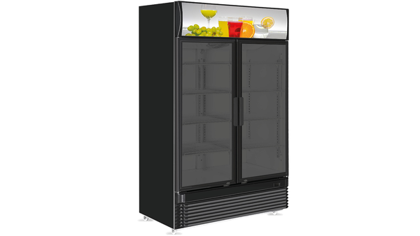 Getränkekühlschrank, Kühlregal, Kühlschrank "Casa black" mit 2 Glastüren, 780 Liter, Mit Klapptüren