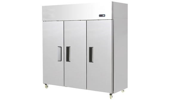 Gewerbekühlschrank, Kühlschrank mit 3 Türen, 1390 Liter, Innen und außen Edelstahl