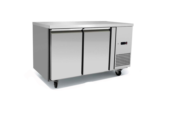 Tiefkühltisch mit 2 Türen GN 1/1, Edelstahl, BxTxH: 1360 x 700 x 850 mm
