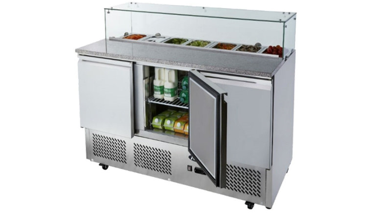 Salattheke Kühltheken Dönertheken Belegstation Saladette mit Glasaufsatz 