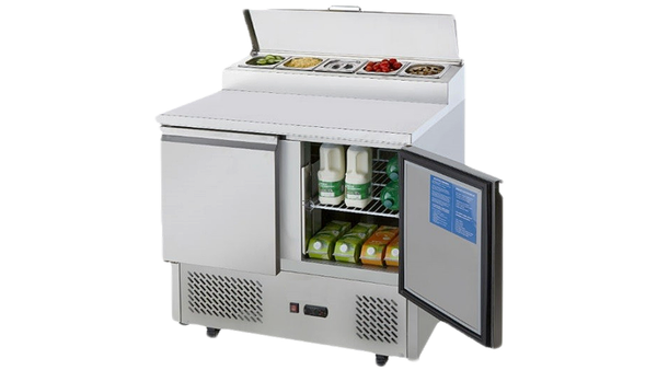 Belegstation BxTxH: 900x700x1030 mm, Zubereitungstisch, Pizzatisch, Sandwichstation für 5 x GN1/6