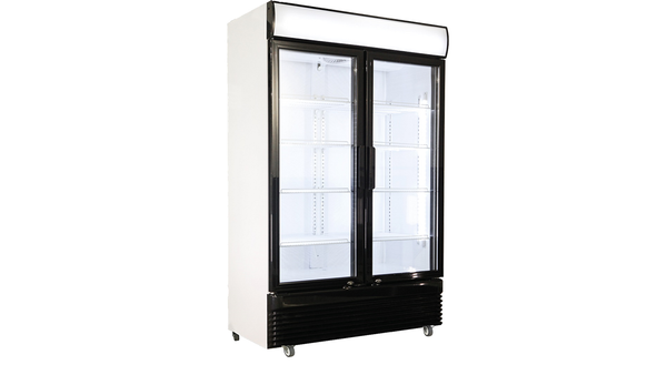 Getränkekühlschrank, Kühlregal, Kühlschrank "Casa780" mit 2 Glastüren, 780 Liter, Mit Klapptüren